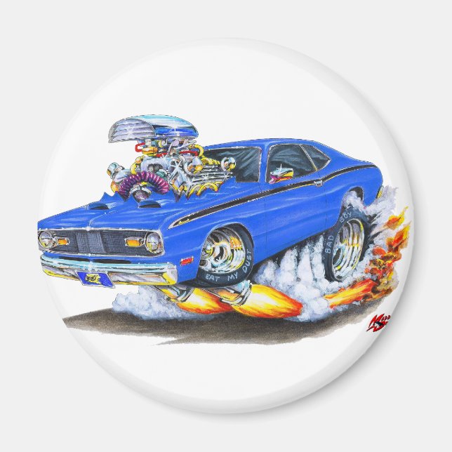 1970-74 Plymouth Duster Blue Car Magnet (Front)