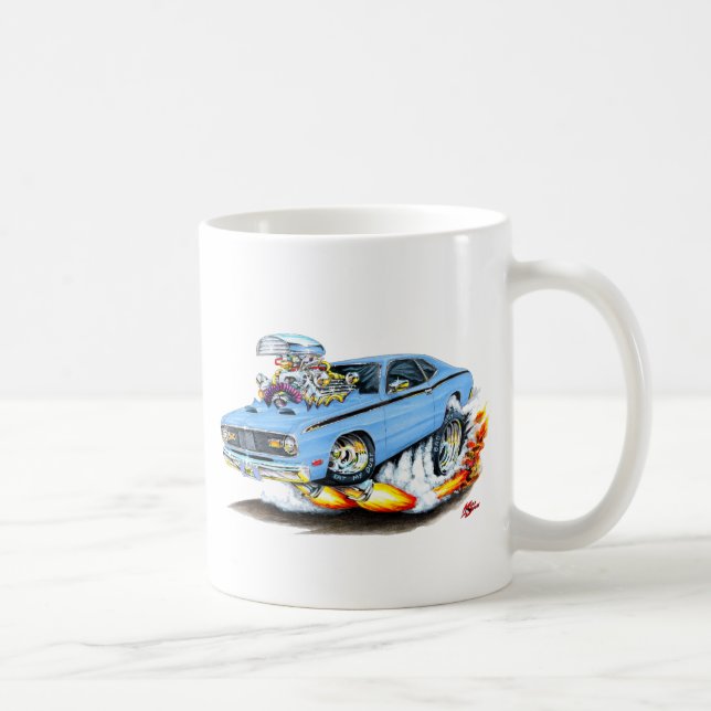 1970-74 Plymouth Duster Lt Blue Car Coffee Mug (Right)