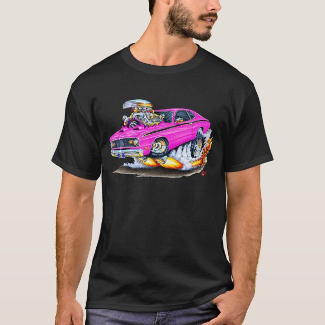1970-74 Plymouth Duster Pink Car T-Shirt (Front)