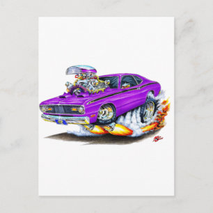 1970-74 Plymouth Duster Purple Car Postcard