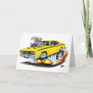 1970-74 Plymouth Duster Yellow Car Card