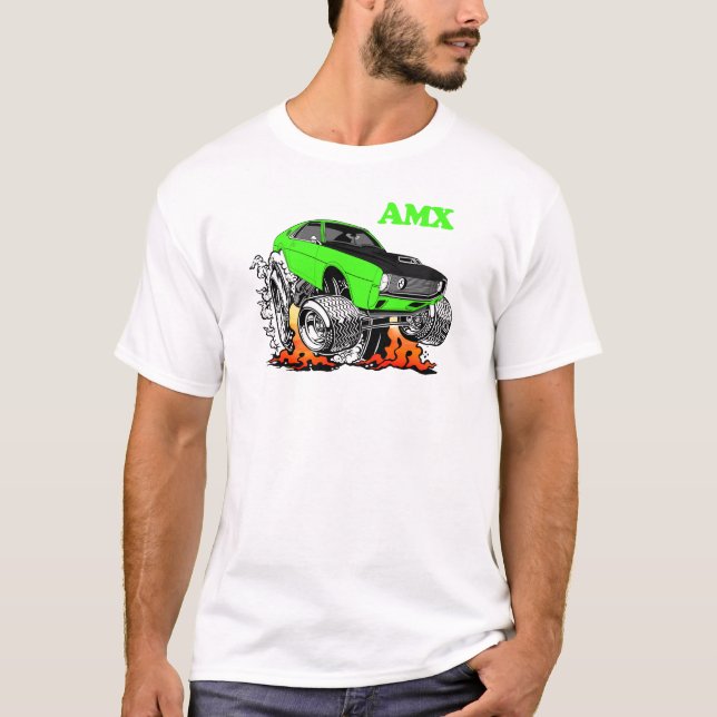 1970 AMC AMX Cartoon Hot Rod T-Shirt (Front)