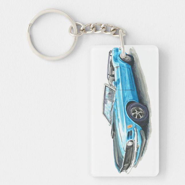 1970 Blue Mustang Keychain (Front)