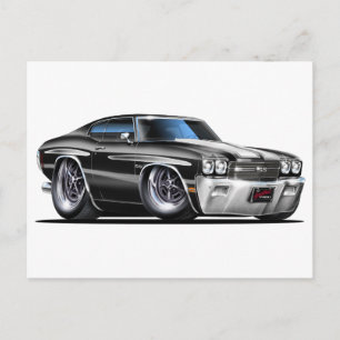 1970 Chevelle Black-White Car Postcard