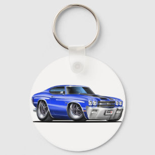 1970 Chevelle Blue-Black Car Key Ring
