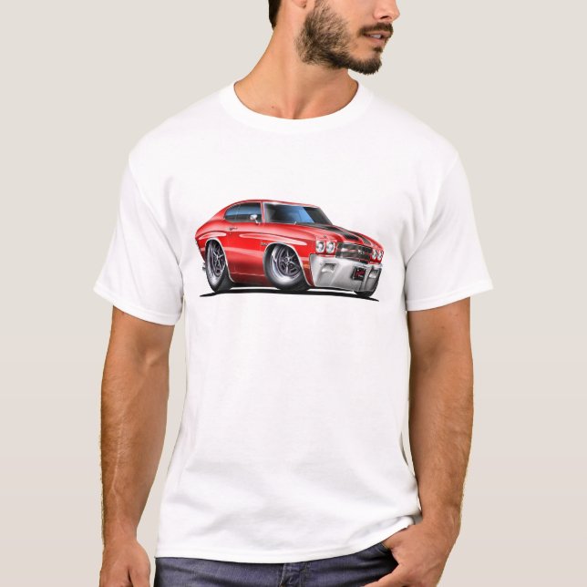 1970 Chevelle Red-Black Car T-Shirt (Front)