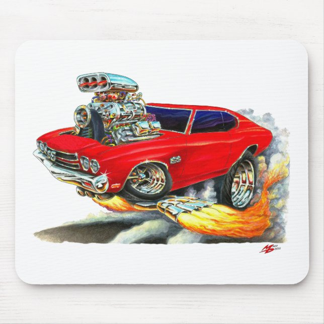 1970 Chevelle Red Car Mouse Pad (Front)