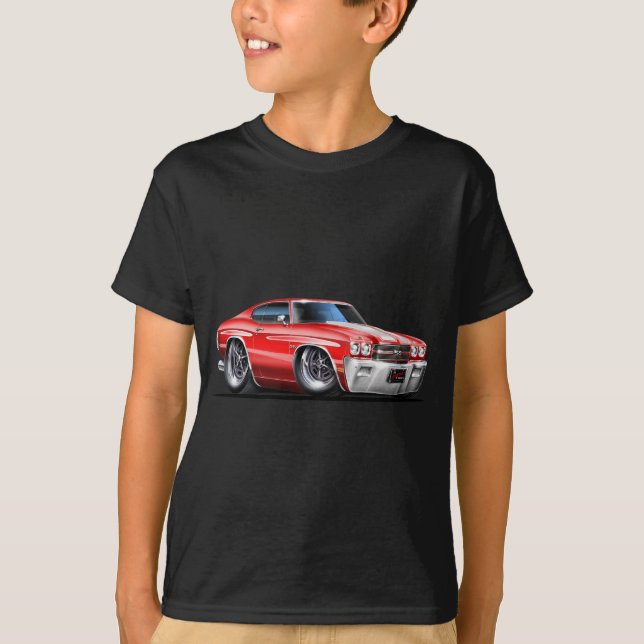 1970 Chevelle Red-White Car T-Shirt (Front)