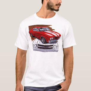 1970 Chevelle Red-White Car T-Shirt