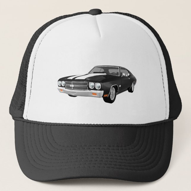1970 Chevelle SS: Black Finish: Trucker Hat (Front)