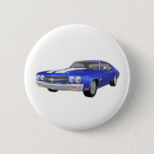 1970 Chevelle SS: Blue Finish: 6 Cm Round Badge