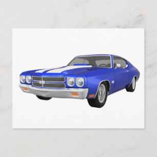 1970 Chevelle SS: Blue Finish: Postcard