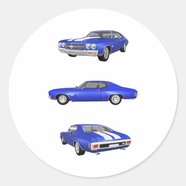 1970 Chevelle SS: Classic Round Sticker (Front)