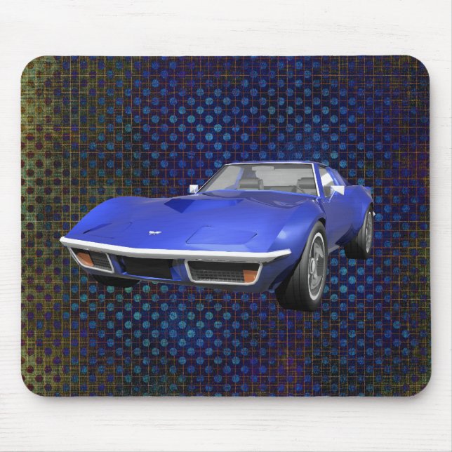 1970 Corvette Sports Car: Blue Finish: Mousepad (Front)