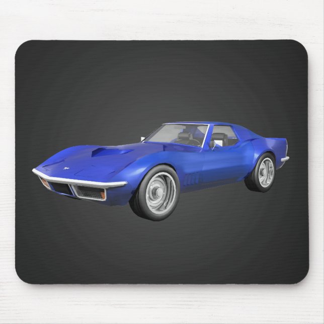 1970 Corvette Sports Car: Blue Finish: Mousepad (Front)