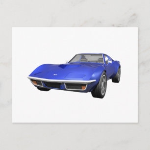 1970 Corvette Sports Car: Blue Finish Postcard
