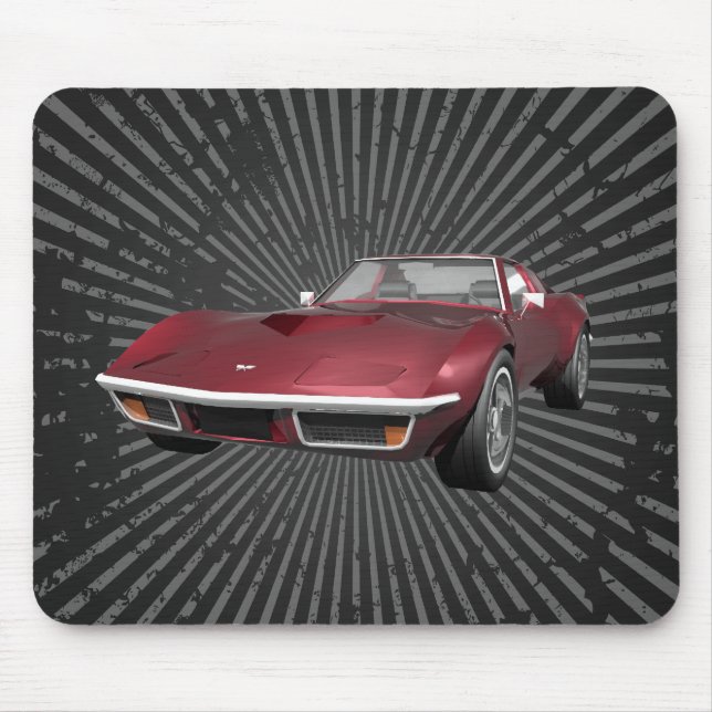 1970 Corvette Sports Car: Candy Apple Finish: Mouse Pad (Front)