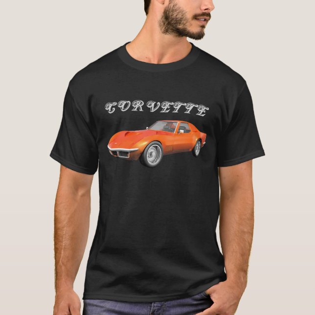1970 Corvette Sports Car: Orange Finish: T-Shirt (Front)