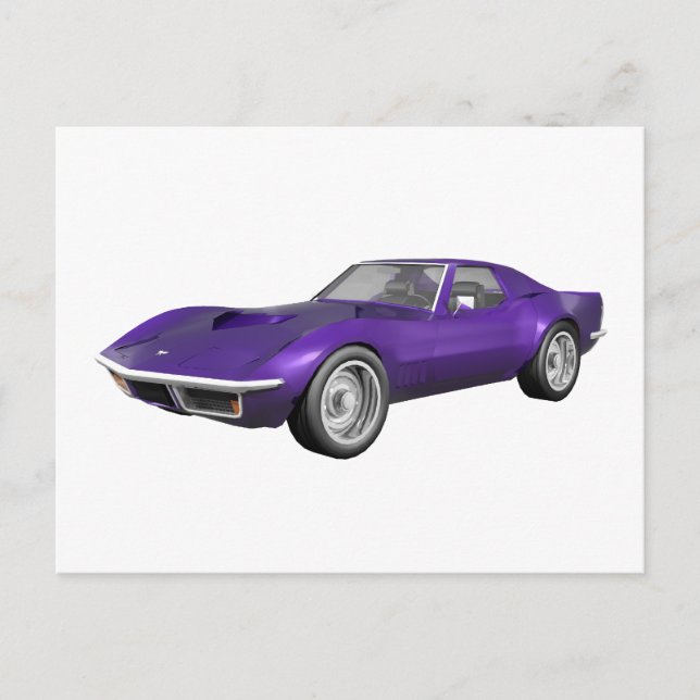 1970 Corvette Sports Car: Purple Finish: Postcard (Front)