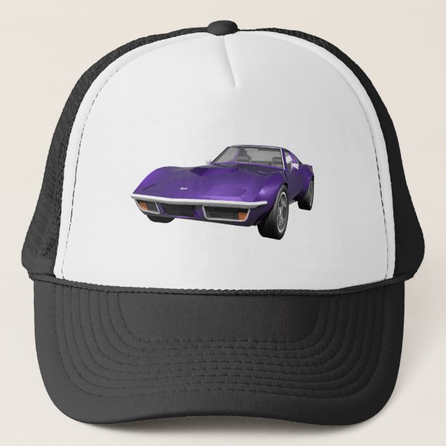 1970 Corvette Sports Car: Purple Finish: Trucker Hat (Front)