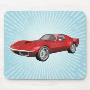1970 Corvette Sports Car: Red Finish: Mousepad