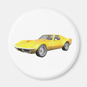 1970 Corvette Sports Car: Yellow Finish Magnet