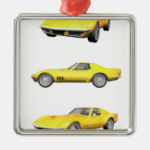 1970 Corvette: Yellow Finish: Metal Ornament