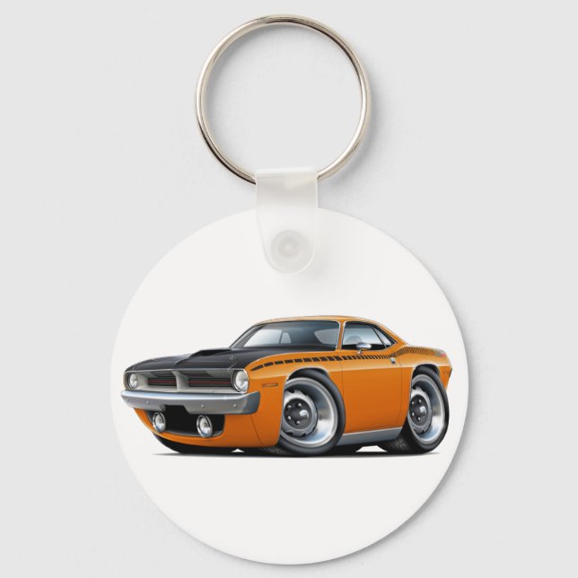 1970 Cuda AAR Orange Car Key Ring (Front)