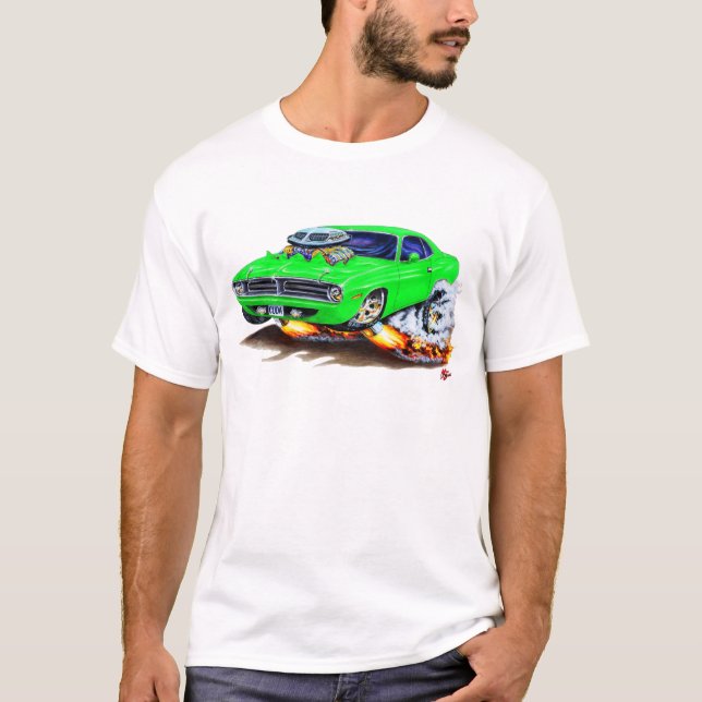 1970 Cuda Green Car T-Shirt (Front)