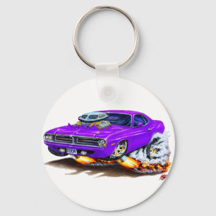 1970 Cuda Purple Car Key Ring