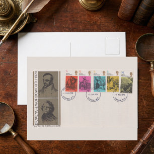 1970 Dickens & Wordsworth First Day Cover Antique Postcard