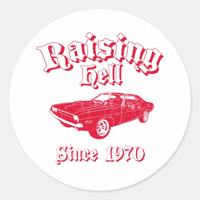 1970 Dodge Challenger Classic Round Sticker (Front)