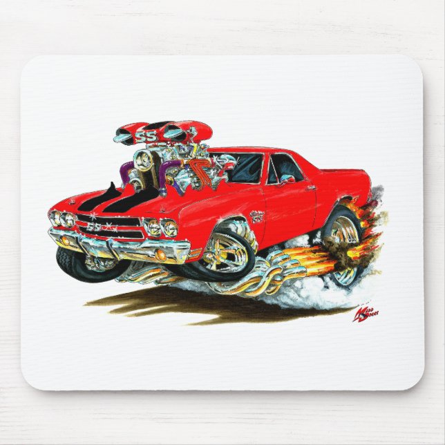 1970 El Camino Red-Black Truck Mouse Pad (Front)
