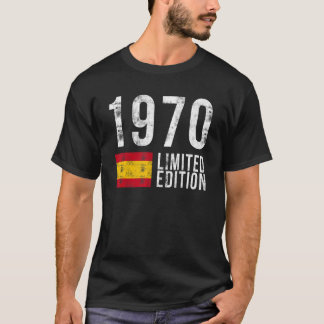 1970 Limited Edition Spain with Flag Birthday T-Shirt