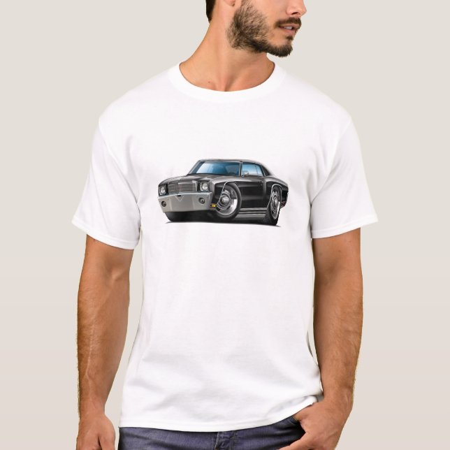 1970 Monte Carlo Black Car T-Shirt (Front)
