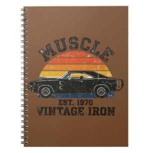 1970 Muscle Car Sunset - Vintage Iron Notebook