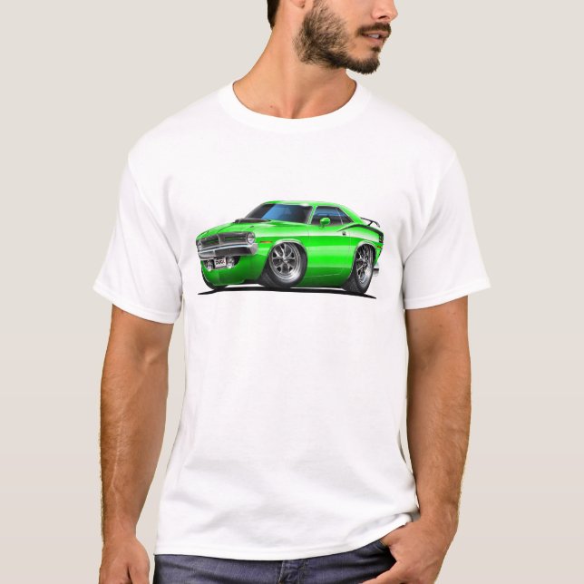 1970 Plymouth Cuda Green Car T-Shirt (Front)