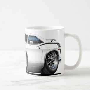 1970 Plymouth Cuda White Car Coffee Mug