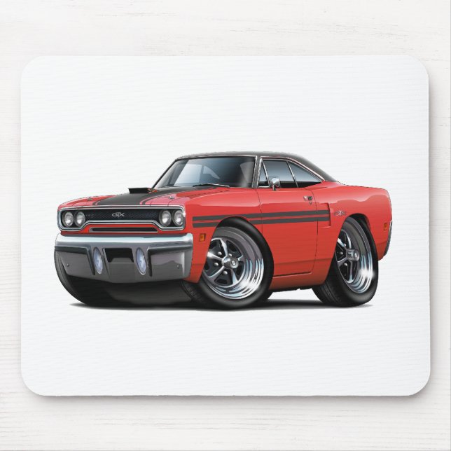 1970 Plymouth GTX Red-Black Top Car Mouse Pad (Front)