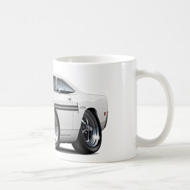 1970 Plymouth GTX White-Black Car Coffee Mug (Right)