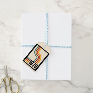 1970 Retro Stripe Vintage Poster Gift Tags