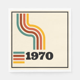 1970 Retro Vintage Poster Birthday or Reunion Napkin