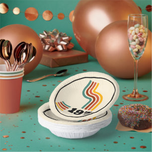 1970 Retro Vintage Poster Birthday or Reunion Paper Plate