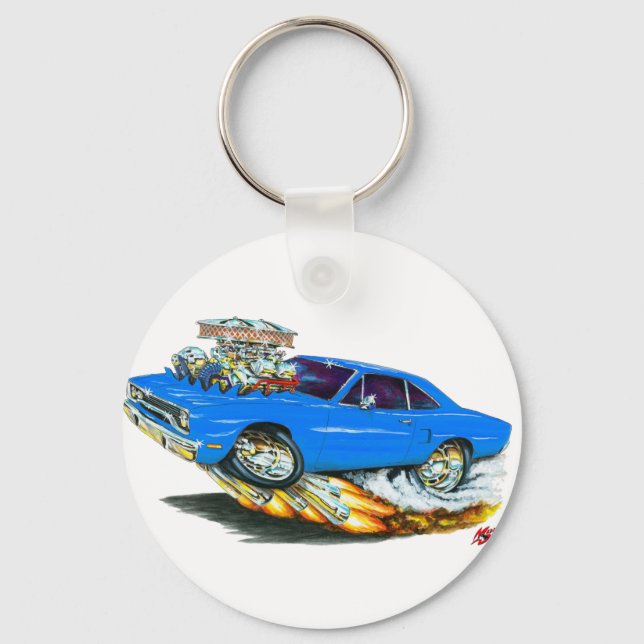1970 Roadrunner Blue Car Key Ring (Front)