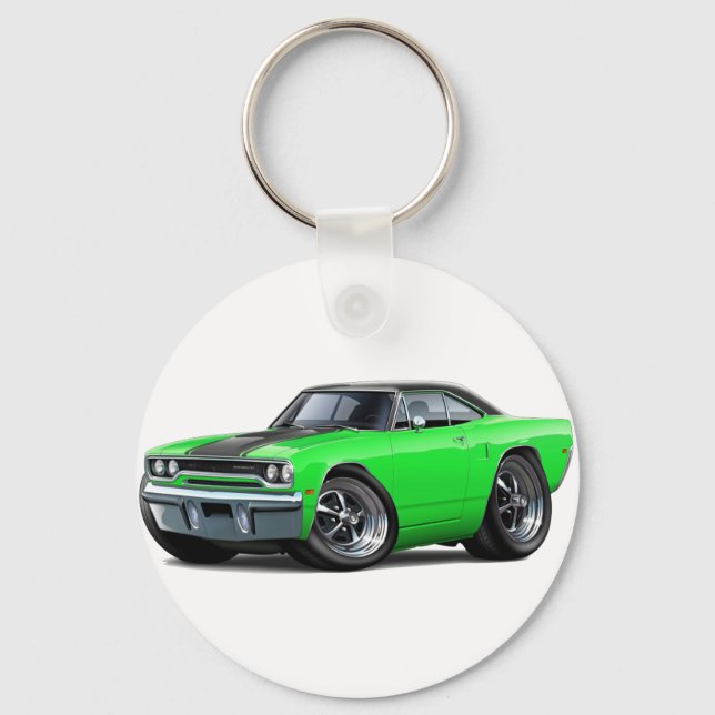 1970 Roadrunner Green-Black Top Key Ring (Front)
