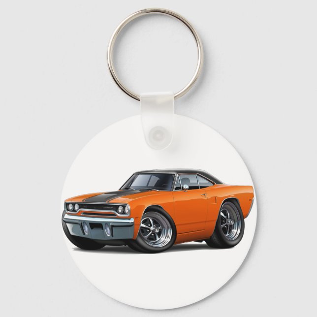 1970 Roadrunner Orange-Black Top Key Ring (Front)