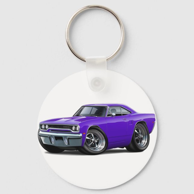 1970 Roadrunner Purple Car Key Ring (Front)