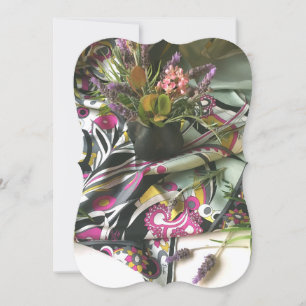 1970’s Italian silk scarf & flowers Invitation