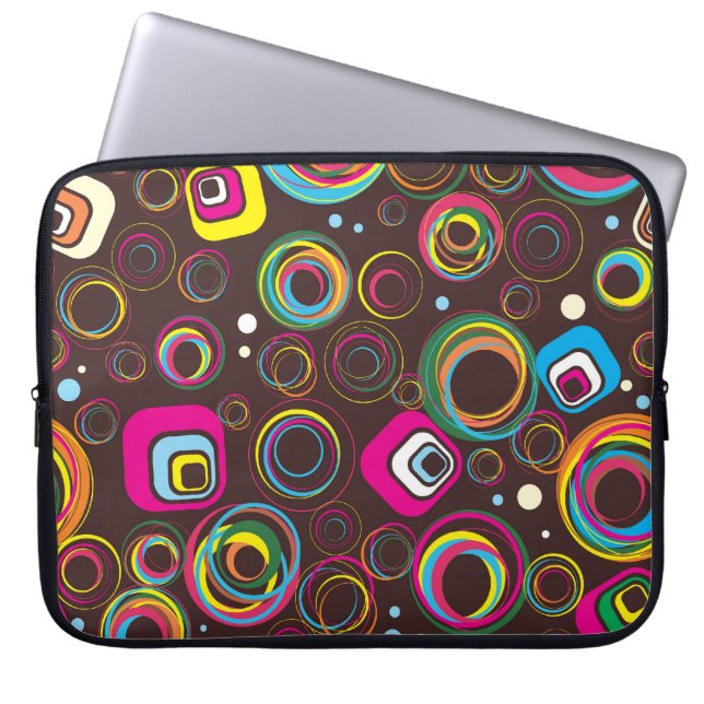 1970’s Retro Circle Laptop Sleeve Protective Case (Front)