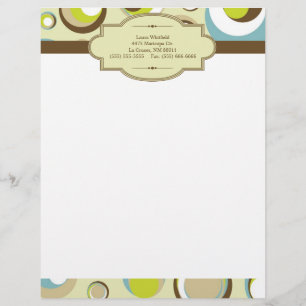 1970’s Retro Circle Pattern Letterhead Stationery